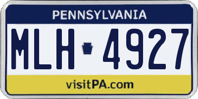 PA license plate MLH4927