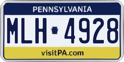 PA license plate MLH4928
