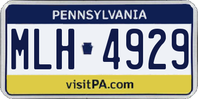 PA license plate MLH4929