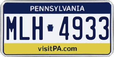 PA license plate MLH4933