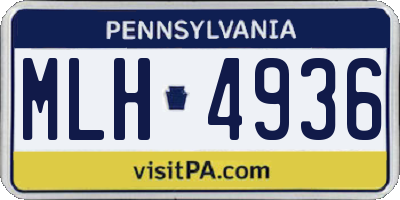 PA license plate MLH4936