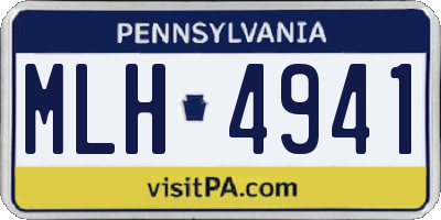 PA license plate MLH4941