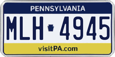 PA license plate MLH4945