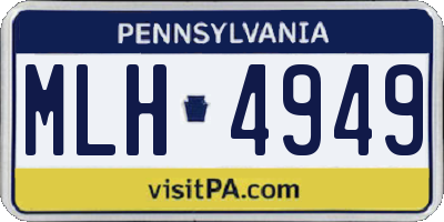 PA license plate MLH4949