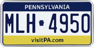 PA license plate MLH4950