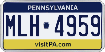 PA license plate MLH4959
