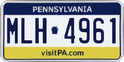 PA license plate MLH4961