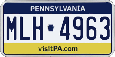 PA license plate MLH4963