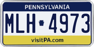 PA license plate MLH4973