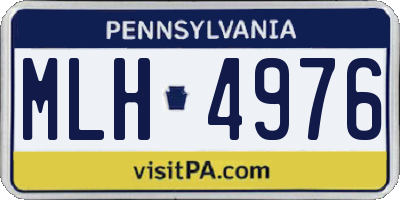 PA license plate MLH4976
