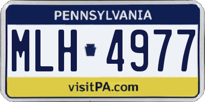 PA license plate MLH4977