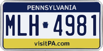 PA license plate MLH4981