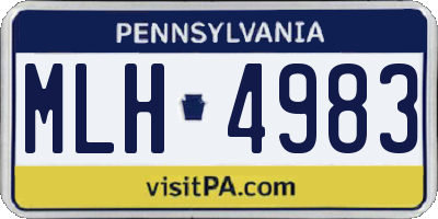 PA license plate MLH4983