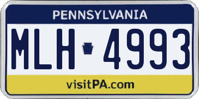 PA license plate MLH4993