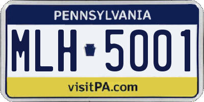 PA license plate MLH5001