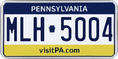 PA license plate MLH5004