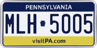 PA license plate MLH5005