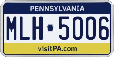 PA license plate MLH5006