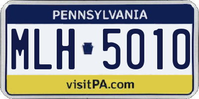 PA license plate MLH5010