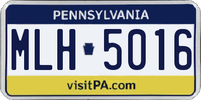 PA license plate MLH5016