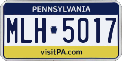 PA license plate MLH5017