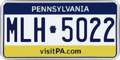 PA license plate MLH5022