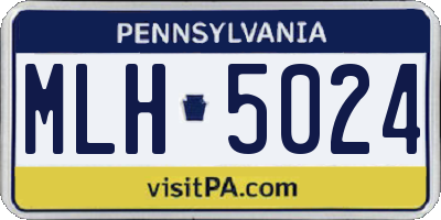 PA license plate MLH5024