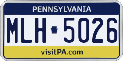 PA license plate MLH5026