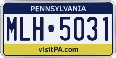 PA license plate MLH5031