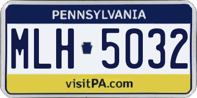 PA license plate MLH5032