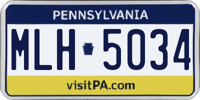 PA license plate MLH5034