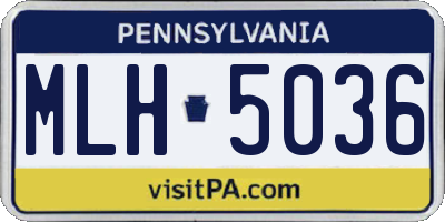 PA license plate MLH5036