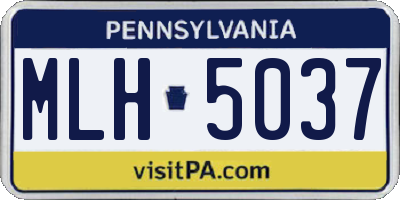 PA license plate MLH5037