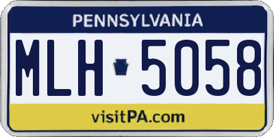 PA license plate MLH5058