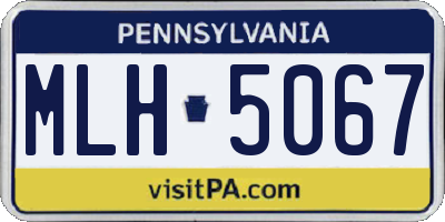 PA license plate MLH5067