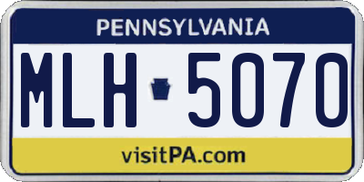 PA license plate MLH5070