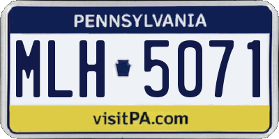 PA license plate MLH5071