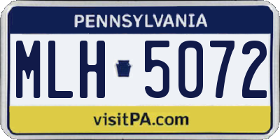 PA license plate MLH5072