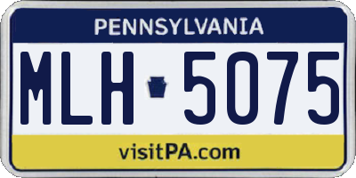 PA license plate MLH5075