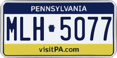 PA license plate MLH5077