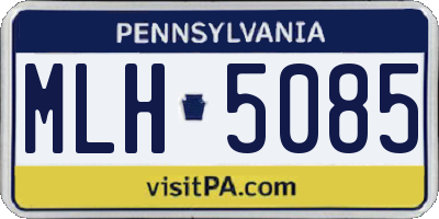 PA license plate MLH5085