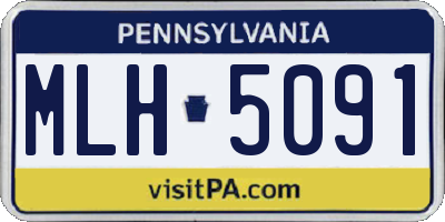 PA license plate MLH5091