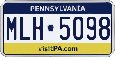 PA license plate MLH5098