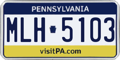 PA license plate MLH5103