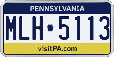 PA license plate MLH5113