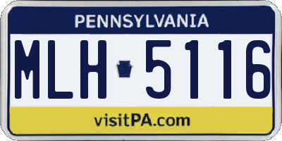 PA license plate MLH5116