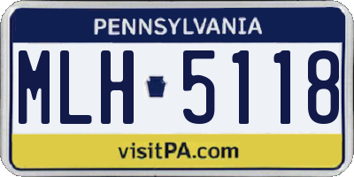 PA license plate MLH5118