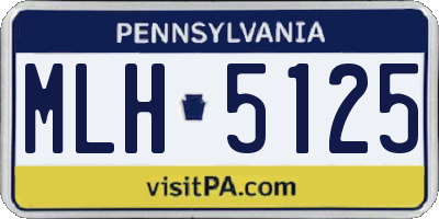 PA license plate MLH5125