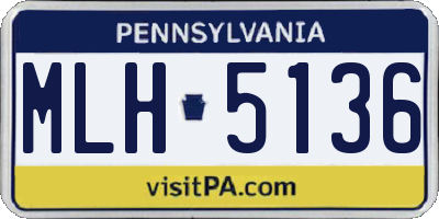 PA license plate MLH5136