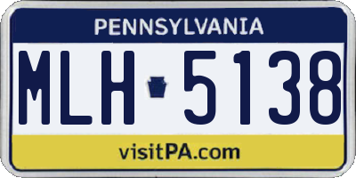 PA license plate MLH5138